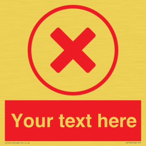 Custom red background, red cross in circle sign